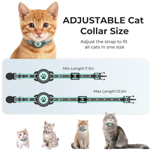 JIARUI Katzen Tracker (iOS & Android), SmartTag Tracker Haustierhalsbänder Ohne ABO für Katze, Wasserdicht GPS Katzenhalsband Ortungsgerät (1 Pack)