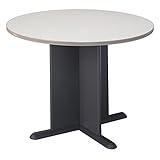 Bush Business Furniture Series A & C 42 Inch Round Conference Table in Pewter