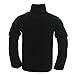 TACVASEN Tactical Shirt for Men Long Sleeve Combat Shirt 1/4 Zip with Pockets Military Pullover Army Breathable Paintball Airsoft Police Black XL