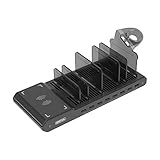 UNITEK 96W 9-in-1 Adjustable 8-Port USB Charging Station with Built-In Fast 3-Coil Qi Wireless Charging Pad & Apple Watch Stand, Supports Apple iPhone/iPad, Android Devices & More [UL Listed]