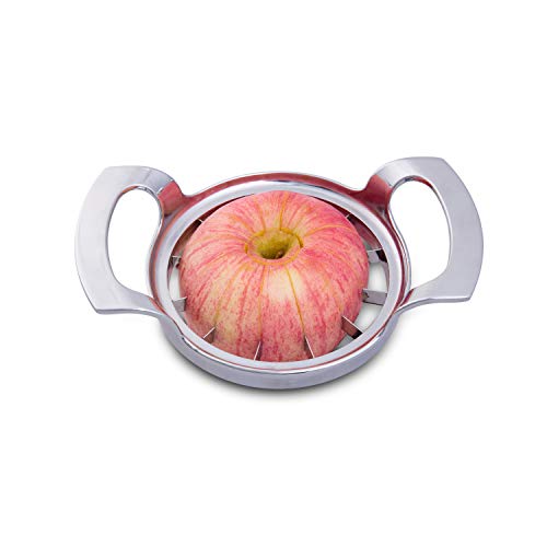 Fruit Slicer Upgraded Version 12-Blade Extra Large Fruit Corer, Stainless Steel Ultra-Sharp Apple Cutter, Pitter,Wedger Tool - 430 Grade Stainless Steel - 100% Rust Resistant, Divider for Up to 4 Inch