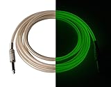 Guitar Cable That Glows In The Dark - Electric Guitar Cable - Quarter Inch Instrument Cable, Bass Guitar Cable, or Acoustic Guitar Cable - Green Color
