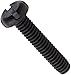 Nylon 6/6 Pan Head Machine Screw, Black, Slotted Drive, #4-40 Thread Size, 1/4