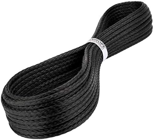 Kanirope® Dyneema Rope PRO 16mm 40m Black 12-Strand Braided SK78 Heat-Set Coated