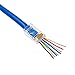 ITBEBE 50 Pieces RJ45 Cat6 Pass Through Connectors - Gold Plated Transparent Passthrough Ethernet Insert Crimp Connector UTP Network Plug for 24 AWG Cables