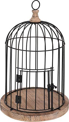 Spetebo Cage à Oiseaux Décoratif En Métal Avec Porte Noir 38