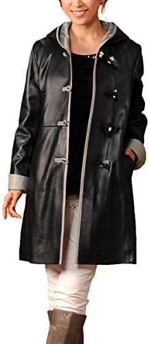 株式会社 三京商会 Sankyo Shokai ラム レザー バイカラー ダッフル レディース コート 激安通販専門店 フード 付き