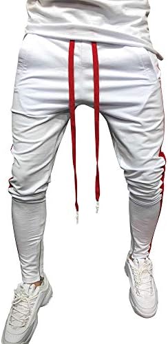 Spbamboo Mens Sweatpants Casual Elastic Joggers Striped Pants Pockets Trousers