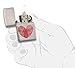 Zippo Fingerprint Heart Pocket Lighter, Brushed Chrome