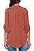 YMING Women Loose Solid Chiffon Cuffed Sleeve Shirts Tops Orange XL