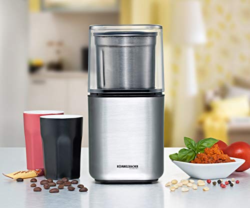 ROMMELSBACHER Gewürz und Kaffee Mühle EGK 200 - 2 Edelstahlbehälter mit Schlagmesser & Spezialmesser, Füllmenge 70 g… – Bild 4