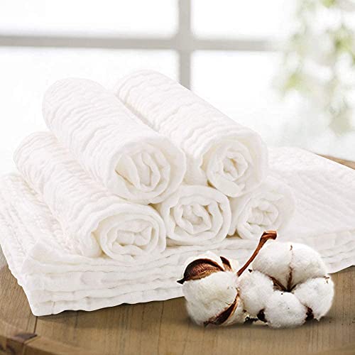 Yoofoss Muslin Burp Cloths 6 Pack Baby Washcloths Large 20''X10'' 100 Cotton 6 Layers Super