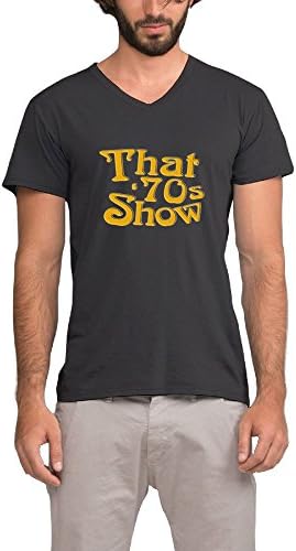Men's Short V-neck Sleeve That Is 70s Show.png Cotton T-Shirt SizeKey1 Black