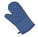 Sticky Toffee Oven Mitt and Pot Holder Set of 3 – Dark Blue Non-Slip Silicone Kitchen Hot Pads and Mitts, 100% Cotton Shell, Oeko-Tex Cotton