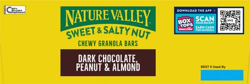 NATURE VALLEY GRANOLA BARS, SWEET AND SALTY NUT, DARK CHOCOLATE PEANUT AND ALMOND, 18 BARS, 21.6 OZ