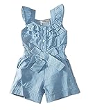 StylesILove Baby Kids Girl Blue Sleeveless Ruffled Romper Onesie (4-5 Years)