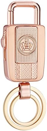 Electronic Lighter Car Keychain Design With LED Light USB Rechargeable Windproof Cigarette Lighter Gift Box Packaging (5)