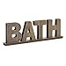 CVHOMEDECO. Rustic Vintage Wooden Words Sign Free Standing Bath, Bathroom/Home Wall/Door Decoration Art (Natural 1)
