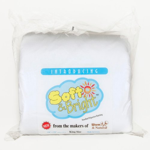 The Warm Company Soft & Bright Polyester Batting (120in x 124in) King Size, Waterfall