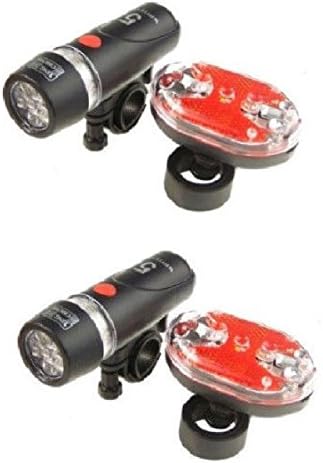 2 SETS Bright Bike Bicycle Lights Waterproof 5 LED Head Light + 9 LED Rear Light