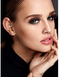 Gejoy 18 Piezas 20G Luna Nariz Anillo de Acero Quirúrgico Septum Anillo para Cartílago Helix Ear Piercing, 3 Tamaños, 6 Colores