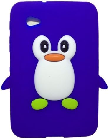 DE Cute 3D Cartoon Animal Series Samsung P3100 Case New Dark Blue Penguin Shape Style Soft Silicone Rubber Case Protective Cover for Samsung Galaxy Tab 2 7.0 P3100