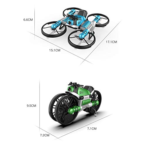 Oksale 2-In-1Motorcycle&Drone with Camera for Beginner and Kids,WiFi FPV Drone RC Helicopter Quadcopter with Auto Hovering,Headless Mode,Remote Control,One Key Take-Off or Landing (Green) - Thumbnail 6