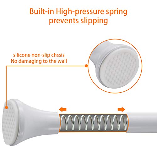 Cobbe Shower Curtain Rod,Shower Tension Curtain Rod Adjustable Spring Tension Curtain Rods for Windows,Bathroom, Closet, Doorway, 27 to 47 Inches