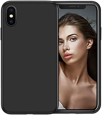 HAUOTCCO Matt Cover Case for iPhone XS MAX Ultra-Thin Slim Soft TPU Silicone Protective Case Cover for iPhone XS Max Matt Protective for iPhone xs max Phone Case Cover (Black)