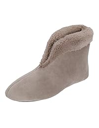 Dearfoams Women's Velour Bootie with Boa Flat