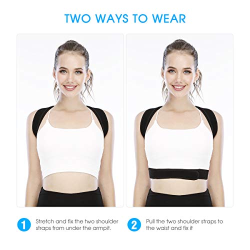 Correttore Postura Supporto Fascia Traspirante Regolabile Posturale Correzione Allevia il Dolore alla Schiena al Collo e alle Spalle per Uomo e Donna