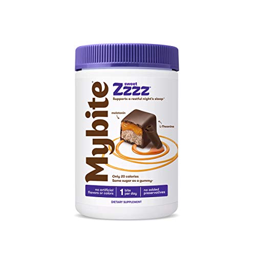Mybite Sweet Zzzz Chocolate Supplement, 30 Bites, Melatonin and L
