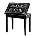 Bonnlo Padded Wooden Piano Bench with Music Storage Keyboard Stool Artist Benches Stool Tufted Seat,Black