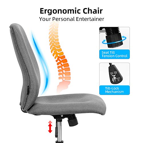 Okeysen Armless Office Desk Chair Ergonomic Small Task Studio Chairs