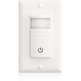 ECOELER Motion Sensor Light Switch, Single Pole No Neutral Wire Wall Switch | OCC &amp; VAC Selectable Sensor Switch, PIR Infrared Motion Activated Switch with Sensitivity / Tmier Adjustable, UL &amp; FCC Listed