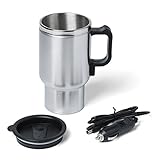 Car Coffee Cup Warmer Heater Stainless Steel 450Ml Travel Thermo Car Charger Heating