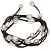 Gem Stone King 48 Inch White Cultured Freshwater Pearl on Brown Leather Wrap Bracelet For Women/Necklace