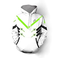 Rulercosplay Fashion Hoodie Genji White Hoodie Cosplay Costume (L, White)