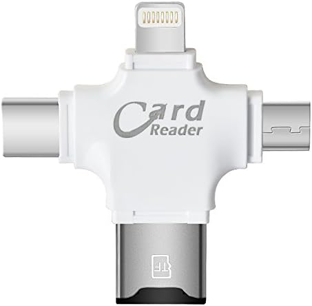 Bchway All-IN-One TF Card Reader with Lightning/USB/Micro-USB/Type-C Connector for iPhone/iPad/Android Type-C phones/Mac/PC