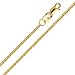 GoldenMine Fine Jewelry Collection 14k Yellow Gold 1mm Braided Square Wheat Chain Necklace with Lobster Claw Clasp - 16