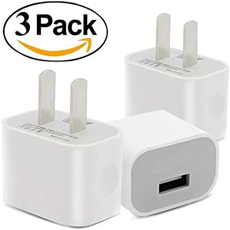 ZiBay USB Travel Wall Chargers for iPhone 7, iPhones, iPad, Samsung Galaxy, HTC Nexus Moto Blackberry, Bluetooth Speaker Headset and Power Bank, 3 Piece