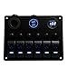 Switch Panel 6 Guang, TEQStone Boat Car Marine Switch Panel LED Rocker Blank Switch Panel with Circuit Breakers&Digital Voltmeter+12V Cigarette Socket & USB Power Charger Adapter (Blue)