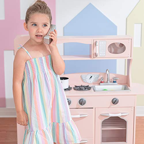 Rosa Kinderküche Spielküche Kinderspielküche Holzküche Teamson Kids TD-11414P – Bild 3