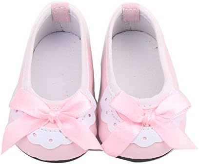 PSFS Doll Shoes Pearl Dress Shoe for 18 Inch Our Generation Girl Doll (Pink B)