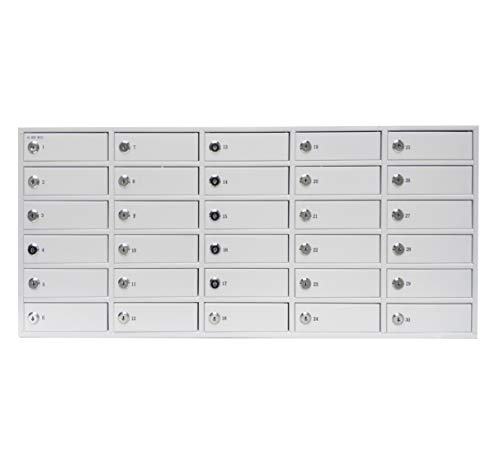 FixtureDisplays 30-Slot Cell Phone STORAGE Station Lockers works with iPad Mini Assignment Mail Slot Box 15254-NF - Thumbnail 2