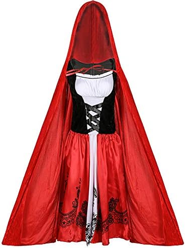 iSunday Adult Little Red Riding Hood Cape Cloak Fancy Dress Women Lady Halloween Party Costume (S)