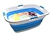 SAMMART 49L Collapsible 4 Handled Laundry Basket-Foldable Storage Container-Portable Washing Bin-Space Saving-Pet Bath Tub,Water capacity 37L(1, Sky Blue), Size : 25.4 x 18.7 x 10.25 inches