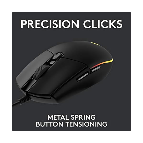 Logitech-G203-LIGHTSYNC-Gaming-Mouse-with-Customizable-RGB-Lighting-6-Programmable-Buttons-Gaming-Grade-Sensor-8K-DPI-Tracking-Lightweight-Black Logitech G203 LIGHTSYNC Gaming Mouse with Customizable RGB Lighting, 6 Programmable Buttons, Gaming Grade Sensor, 8K DPI…