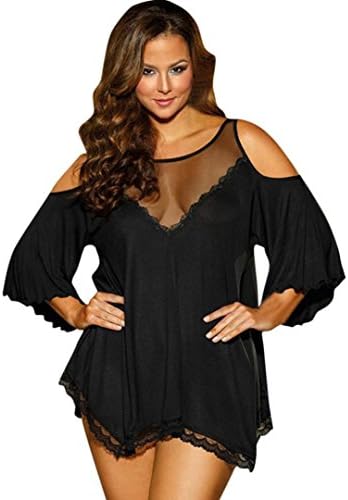 Sympath Lingerie Fat Women Sexy Underwear Plus Babydoll Sleepwear Dress G-string Set