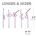 Fiesta First 40 Premium Long Crazy Silly Straws for Kids/Adults Pink, Twisty Twirly Fun Colorful Party Spiral Drinking Straws, Recyclable Plastic BPA Free Reusable, Loop Curly Swirly Party Favor